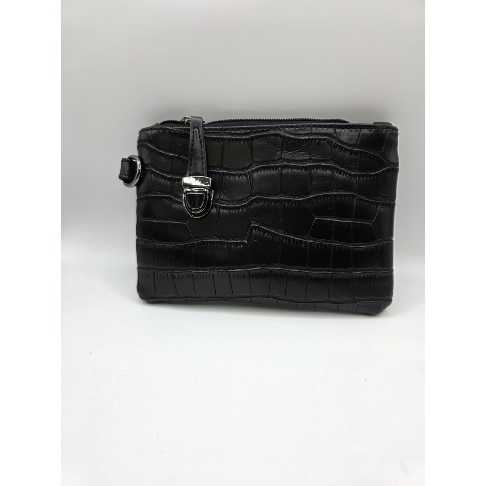 HARPER & HYDE EMBROSSED VEGAN LEATHER BAG WRISTLET